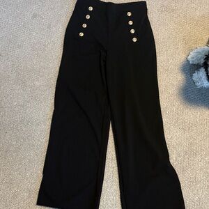H&M Black Flare Pants with Gold Buttons